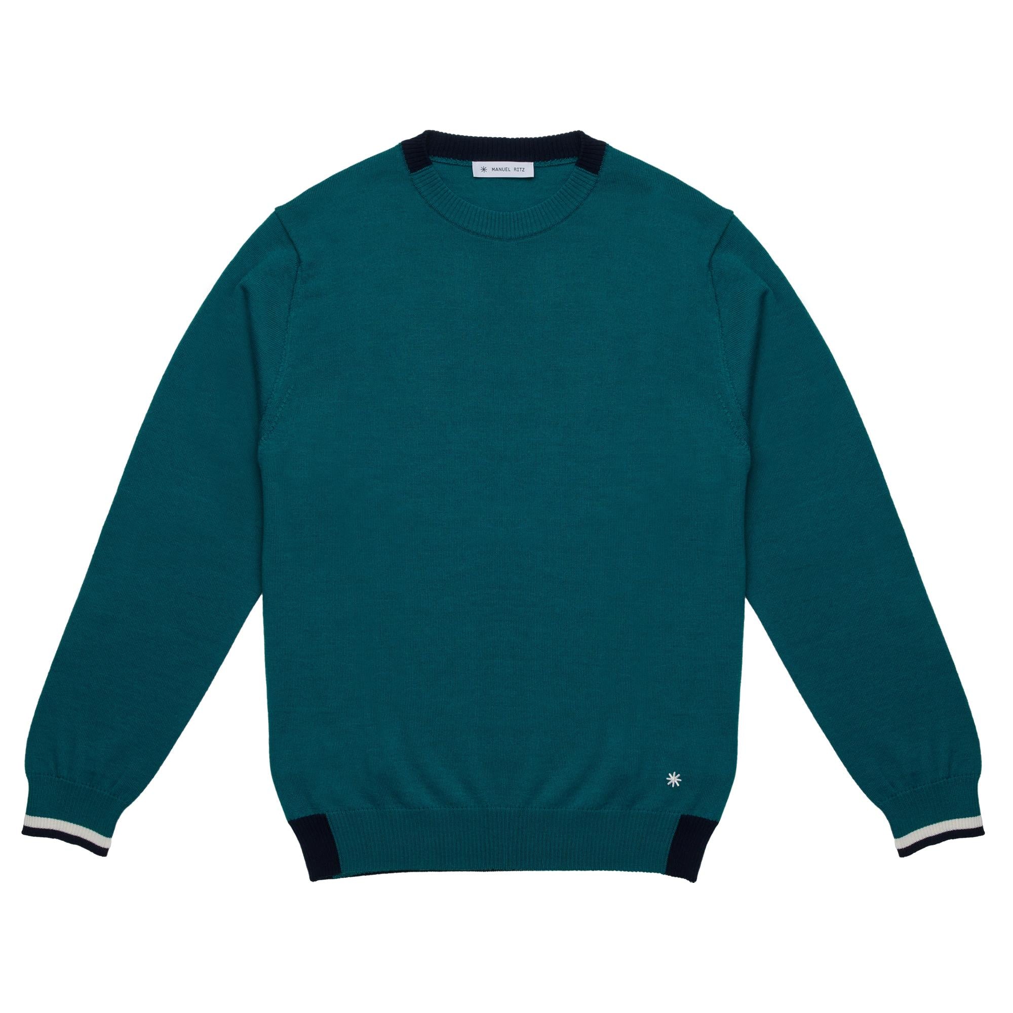 maglia con contrasto al collo 3932M500 253807 86 MANUEL RITZ 