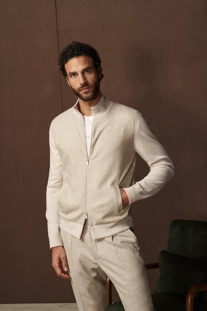 felpa full zip in misto cashmere 57186 19662 113 GRAN SASSO 