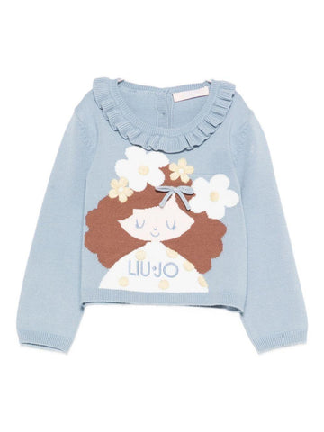 maglione neonata con ricamo HF5071MA12P M9985 LIU JO JUNIOR 