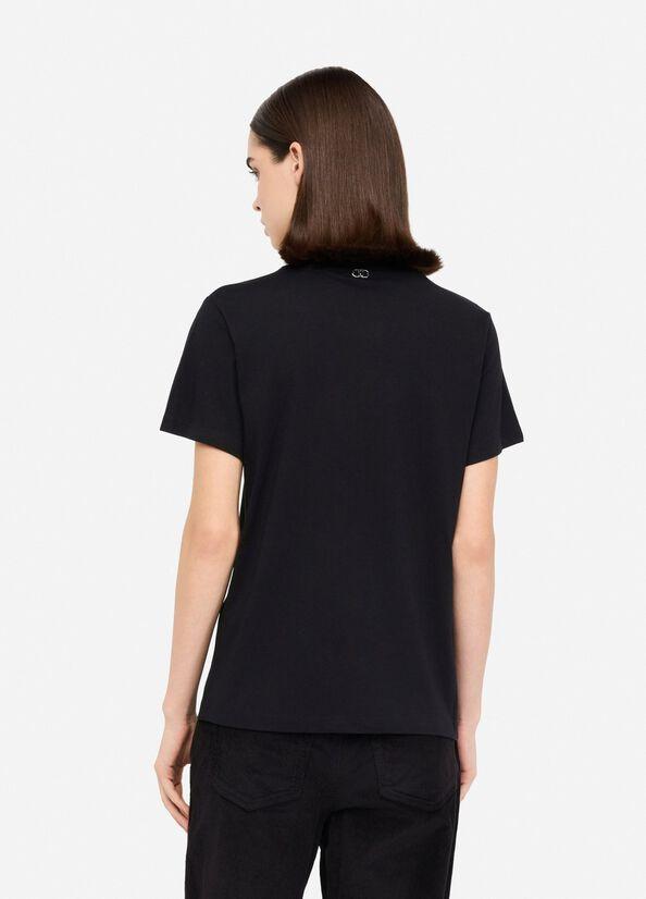 t-shirt ricamo gioiello MF5344J6308 L9019 LIU JO WHITE 