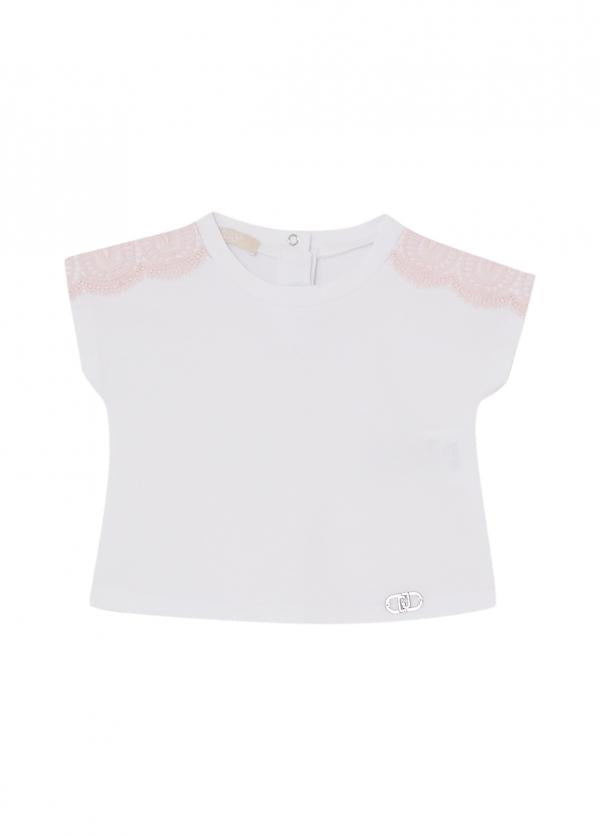 t-shirt con dettagli spalle HA6037JS003 C3863 LIU JO JUNIOR 
