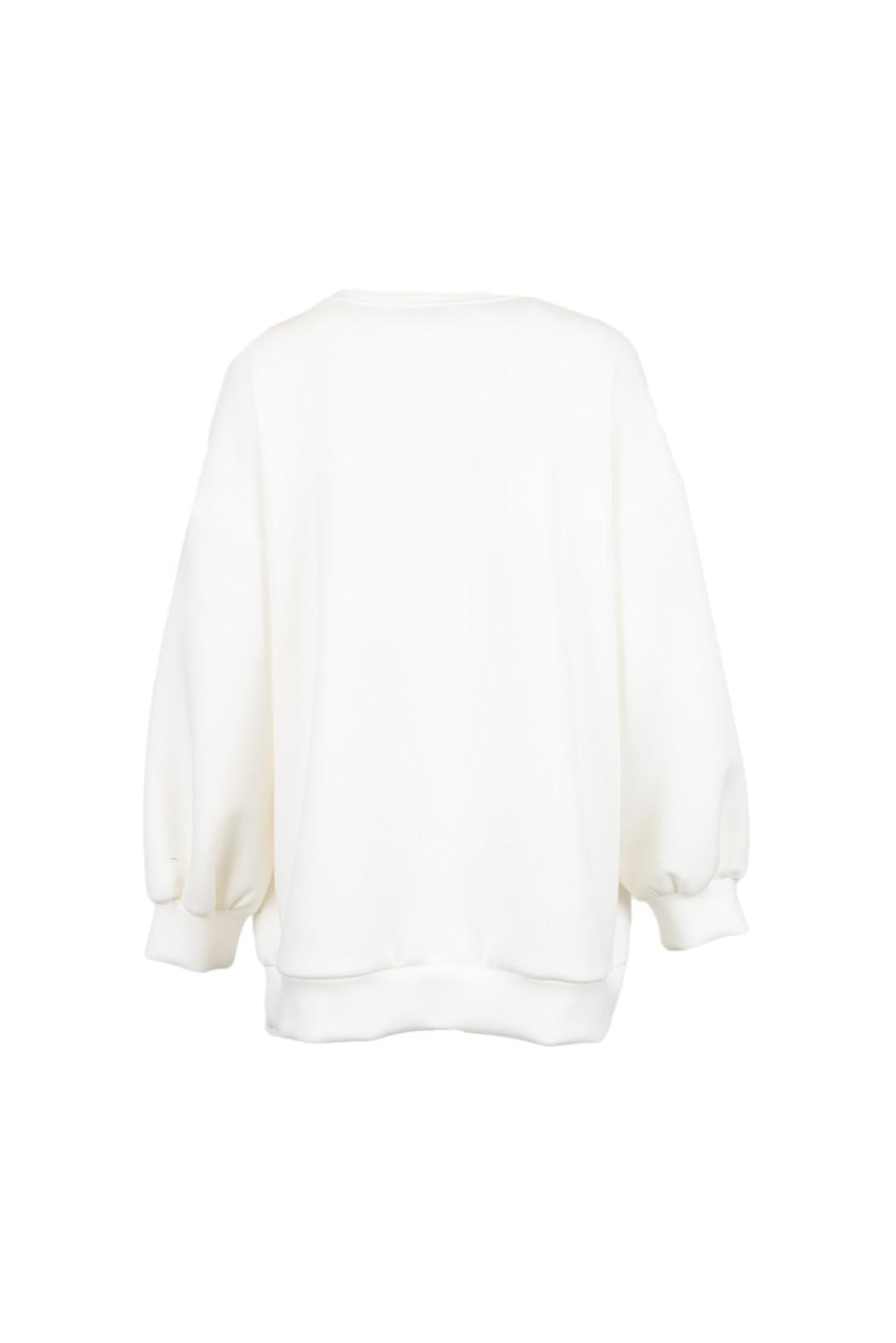 felpa con fiocchi strass NOGARA 734W5D7 BIANCO ODI' ODI' 