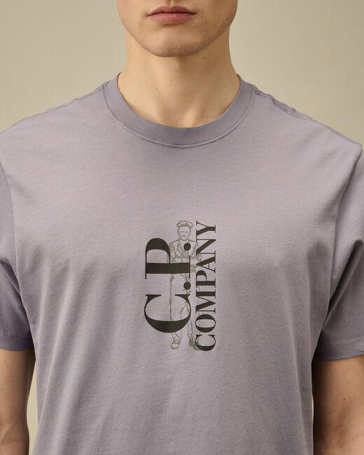 t-shirt con logo verticale 18CMTS138A 005100W 774 CP COMPANY 