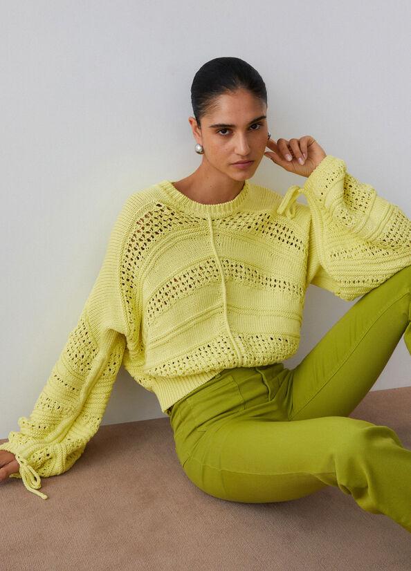 maglia in crochet WA6419MA86R 10620 LIU JO WHITE 