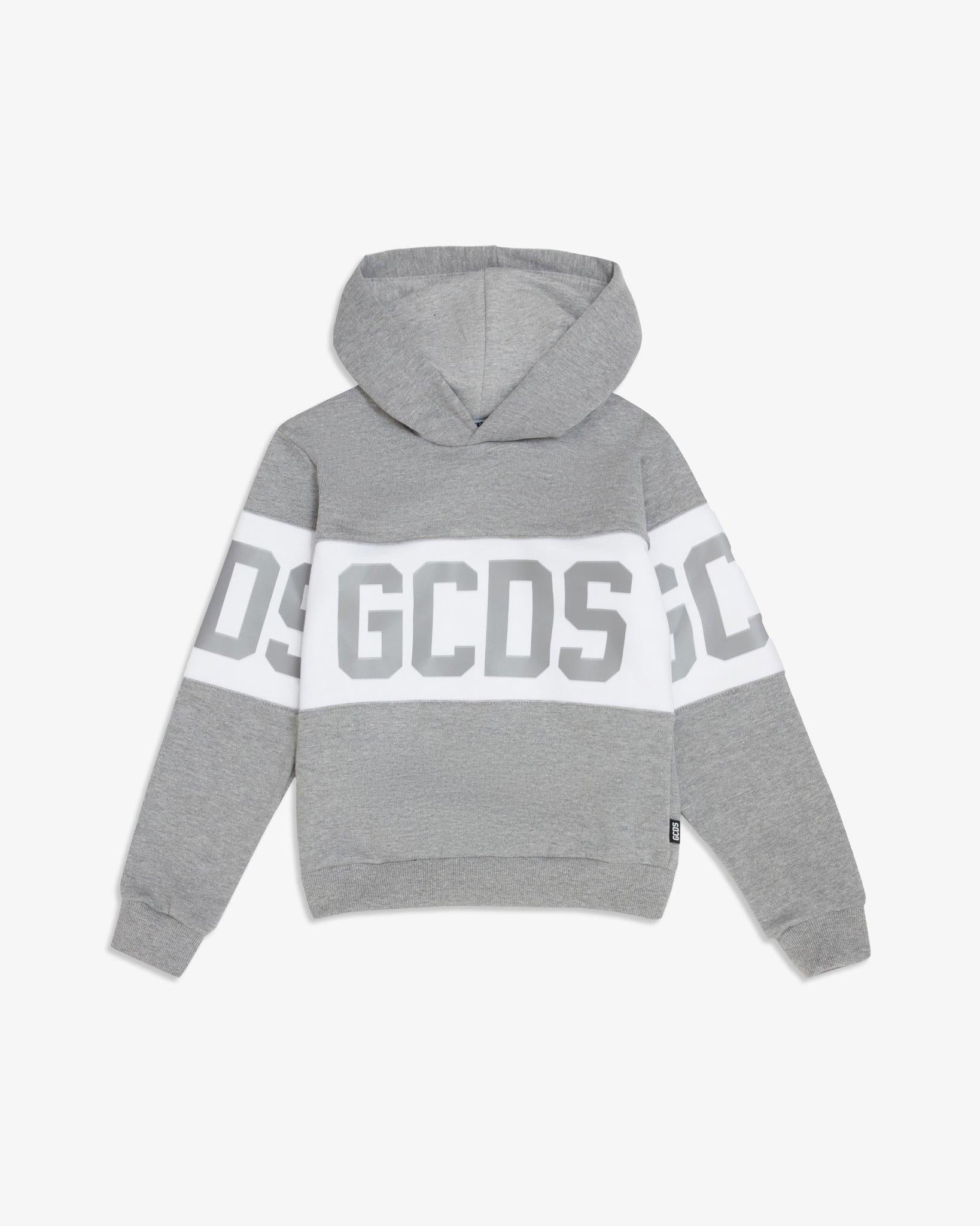 felpa logata con cappuccio B2JU1926BA2 93 MELANGE GREY GCDS 
