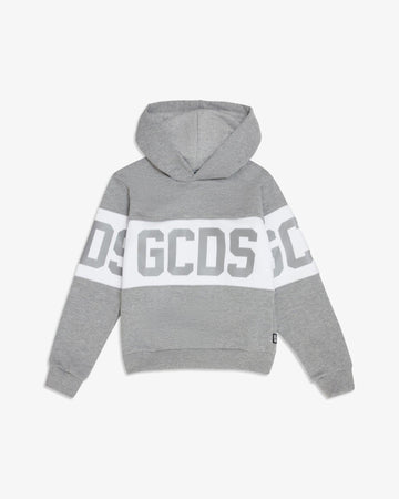 felpa logata con cappuccio B2JU1926BA2 93 MELANGE GREY GCDS 
