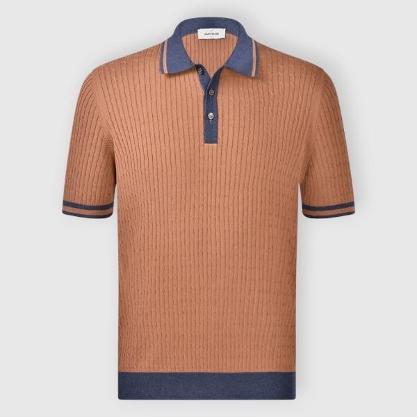 Polo in maglia a trecce 57113 20625 168 GRAN SASSO 