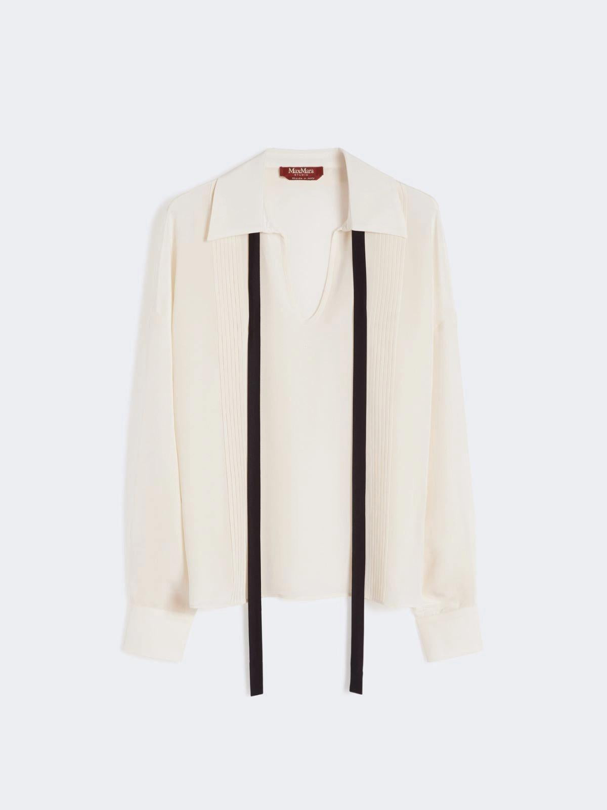 blusa in seta con cravattino MSTCOLONO 048 MAXMARA BLACK DRESS 