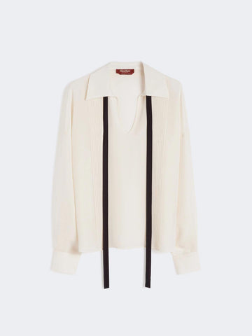 blusa in seta con cravattino MSTCOLONO 048 MAXMARA BLACK DRESS 