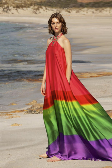 abito elegante multicolor T4358 RED TWINS 