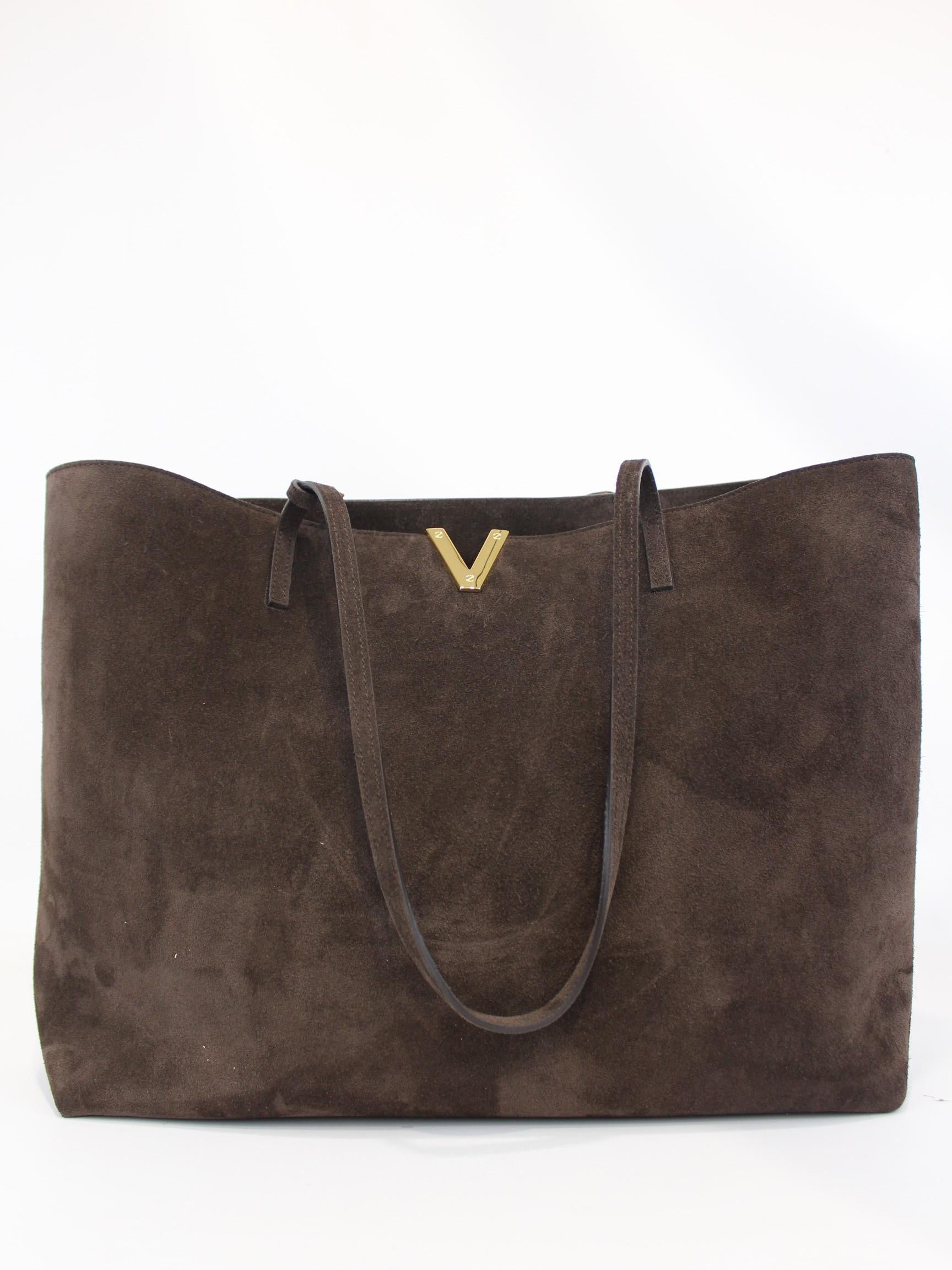 Borsa shopper con V iconica VR1200 TESTA DI MORO VIA ROMA 15 