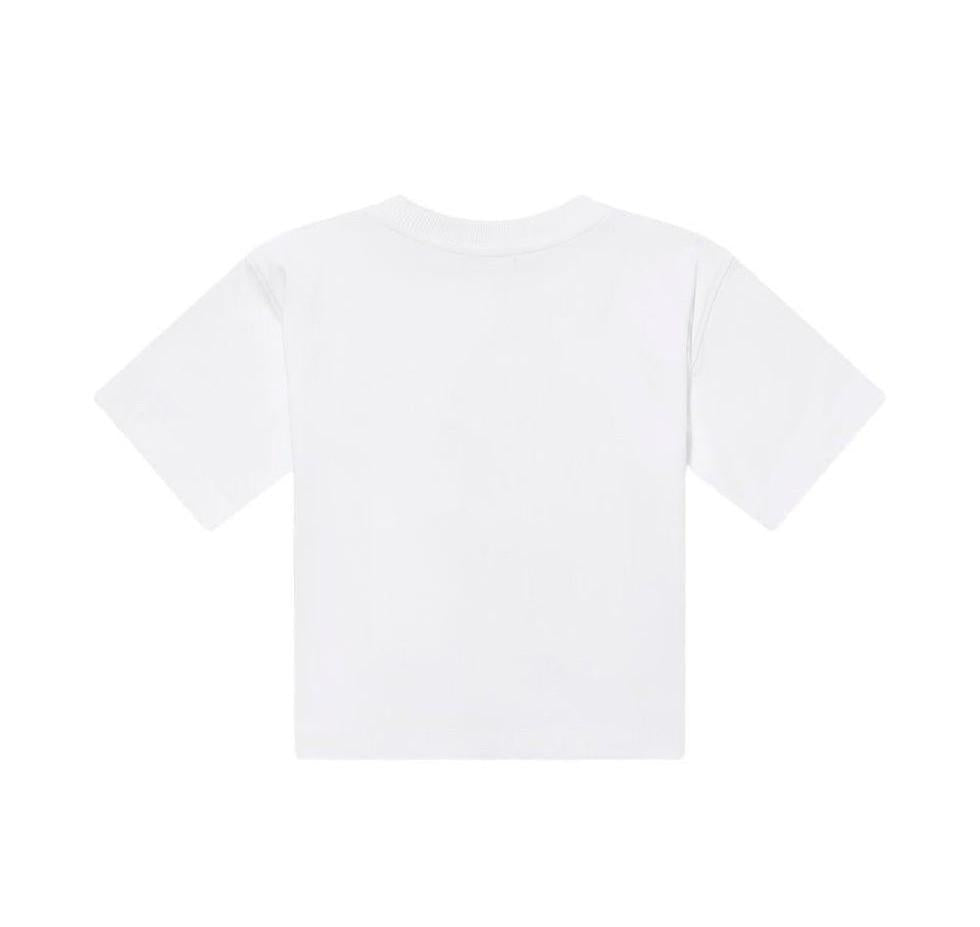 t-shirt con logo petto HUM05M LAA01 10101 MOSCHINO KIDS 