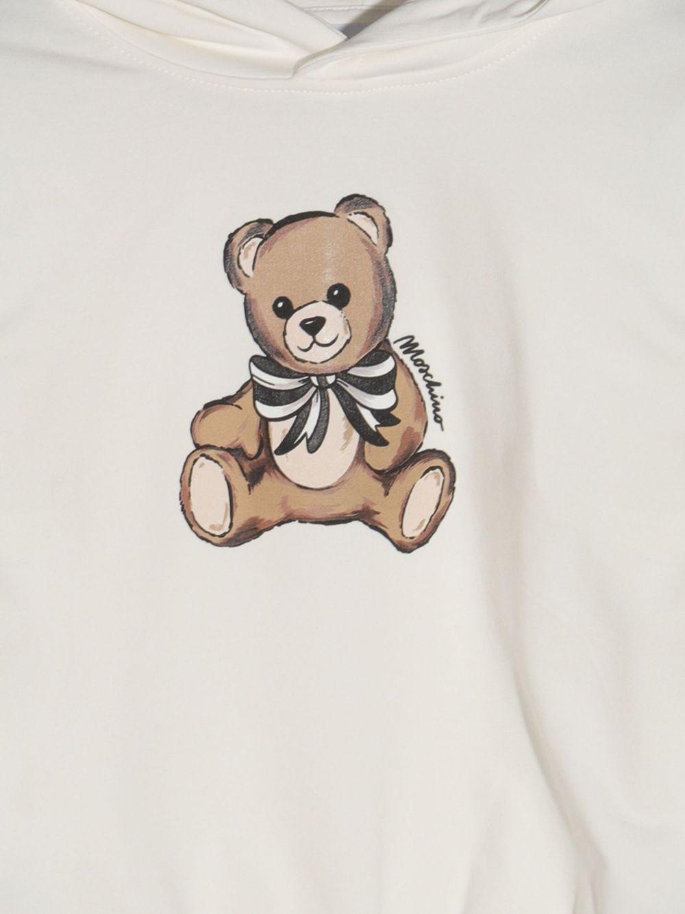 felpa con stampa e cappuccio HDK036LDA16 83933 MOSCHINO KIDS 
