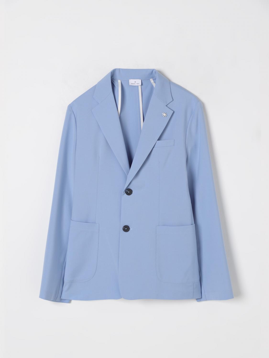 giacca blazer con logo ricamato MR2890 AZZURRO MANUEL RITZ KIDS 