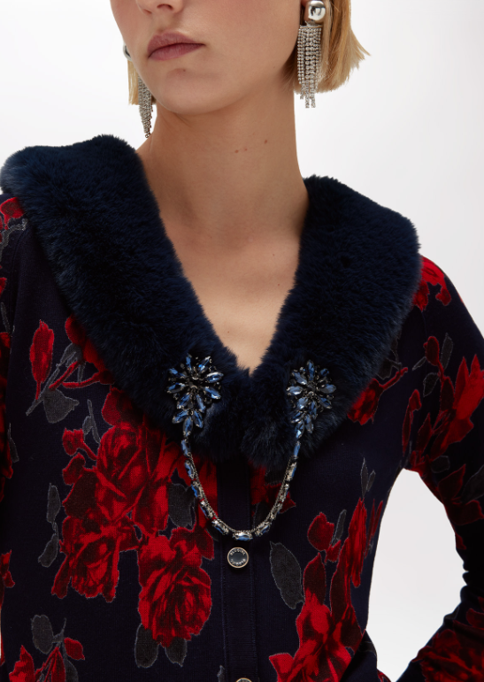 cardigan a rose tweed RF5190MA98O P9089 Blugirl 
