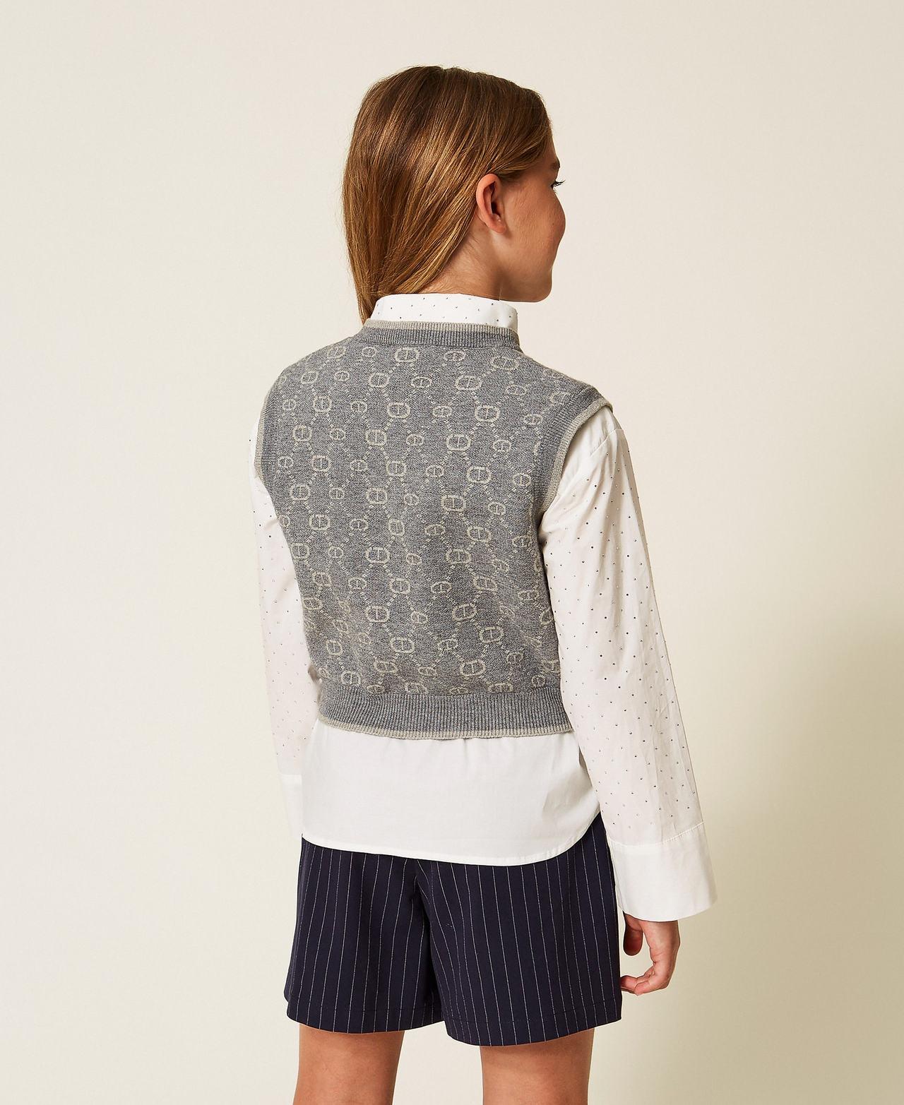 gilet in maglia con logo 252GJ3023 12796 TWINSET GIRL 
