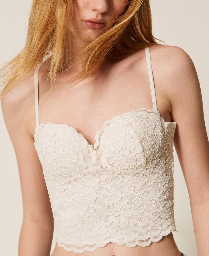 top bustier cropped in pizzo 261AP2300 00526 TWINSET ACTITUDE 