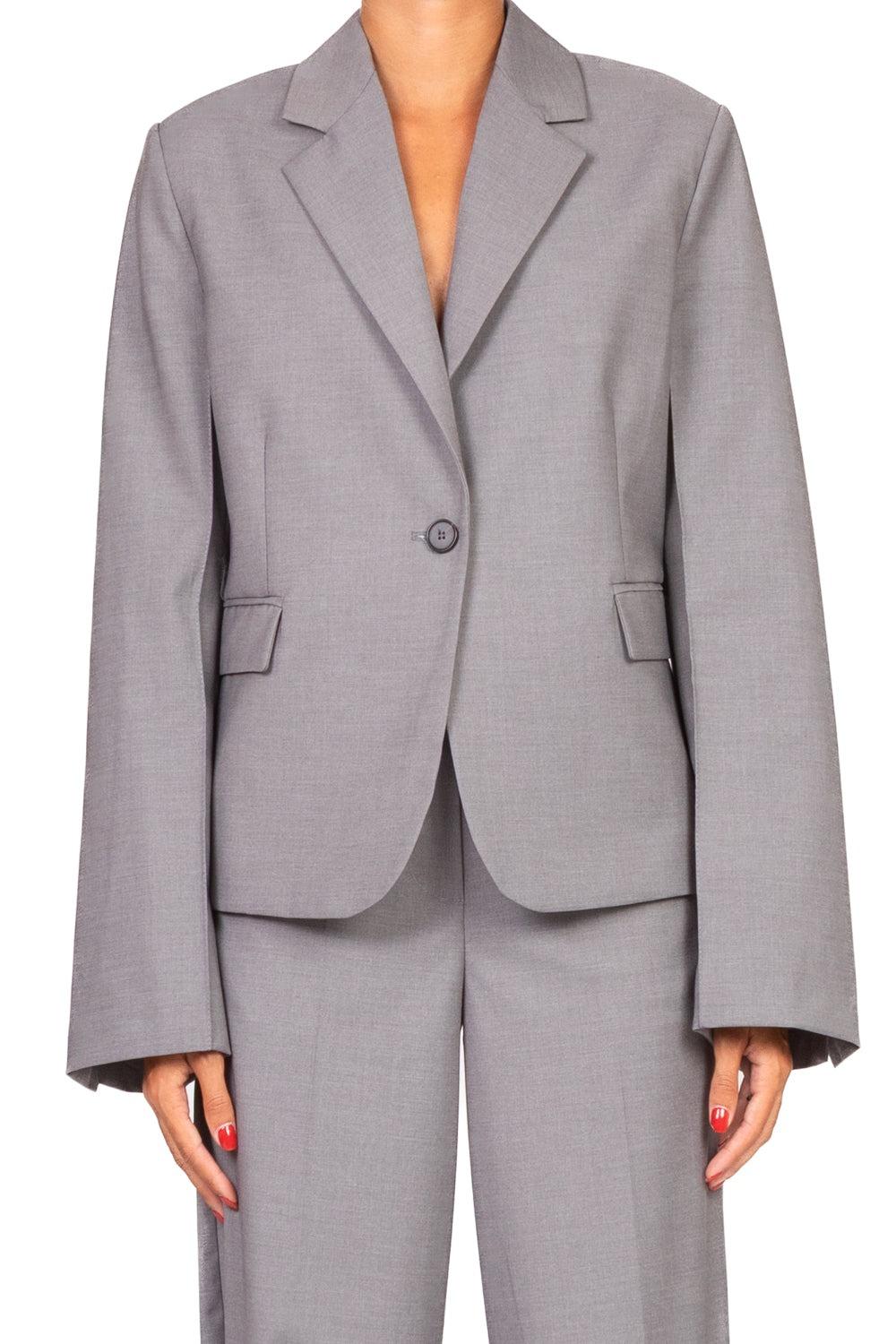 giacca monopetto con cuciture TF1040 GRIGIO VICOLO 