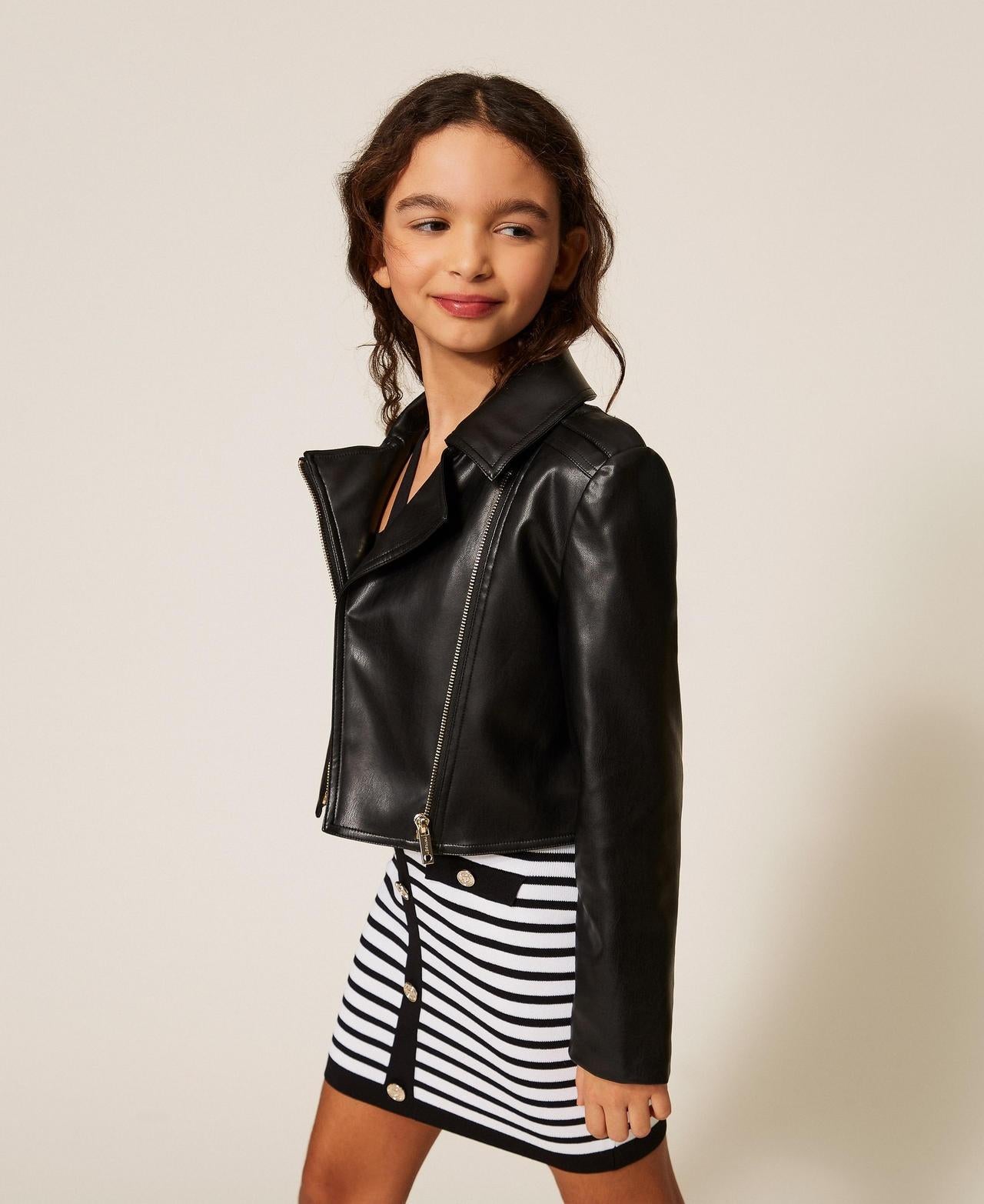 giacca biker effetto pelle 261GJ2053 00006 TWINSET GIRL 