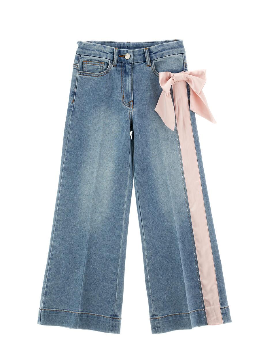 Jeans con fiocco applicato 79G401 7015 6291 MONNALISA 