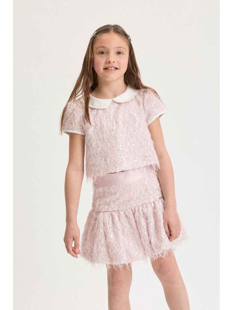 top pailettes e piume 79G300 7024 0091 MONNALISA 