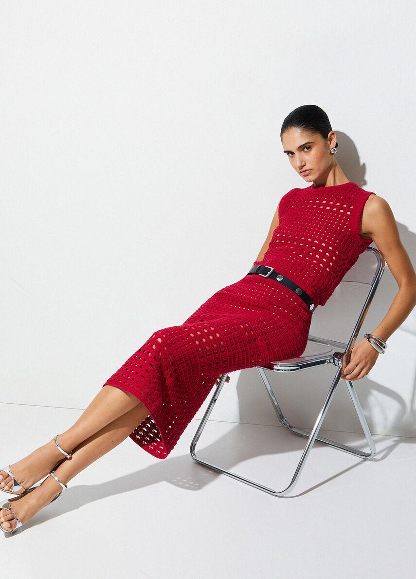 gonna midi crochet WA6327MA79R 91955 LIU JO WHITE 