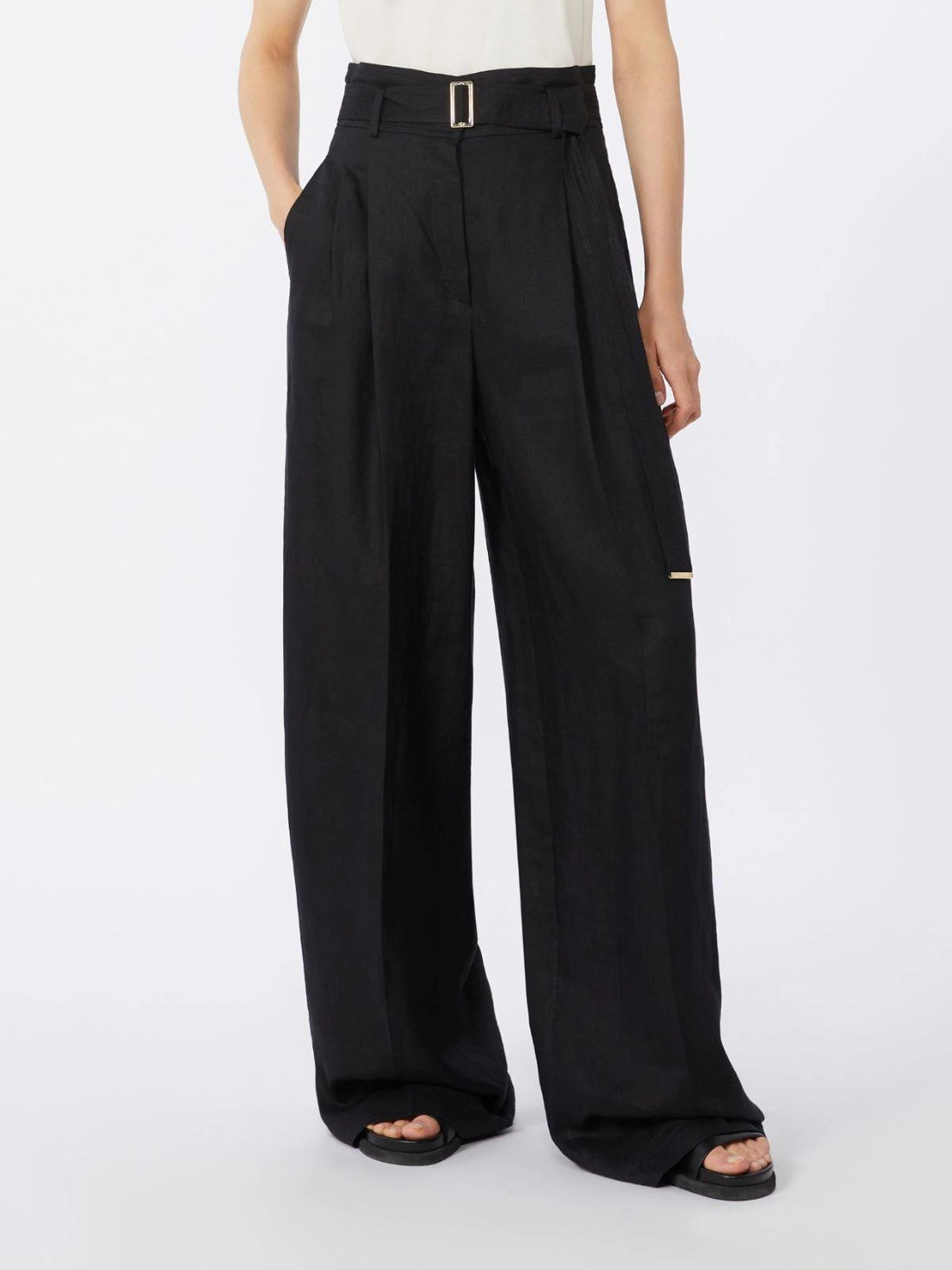 pantalone in tela di lino MSTMATERIA 035 MAXMARA STUDIO 