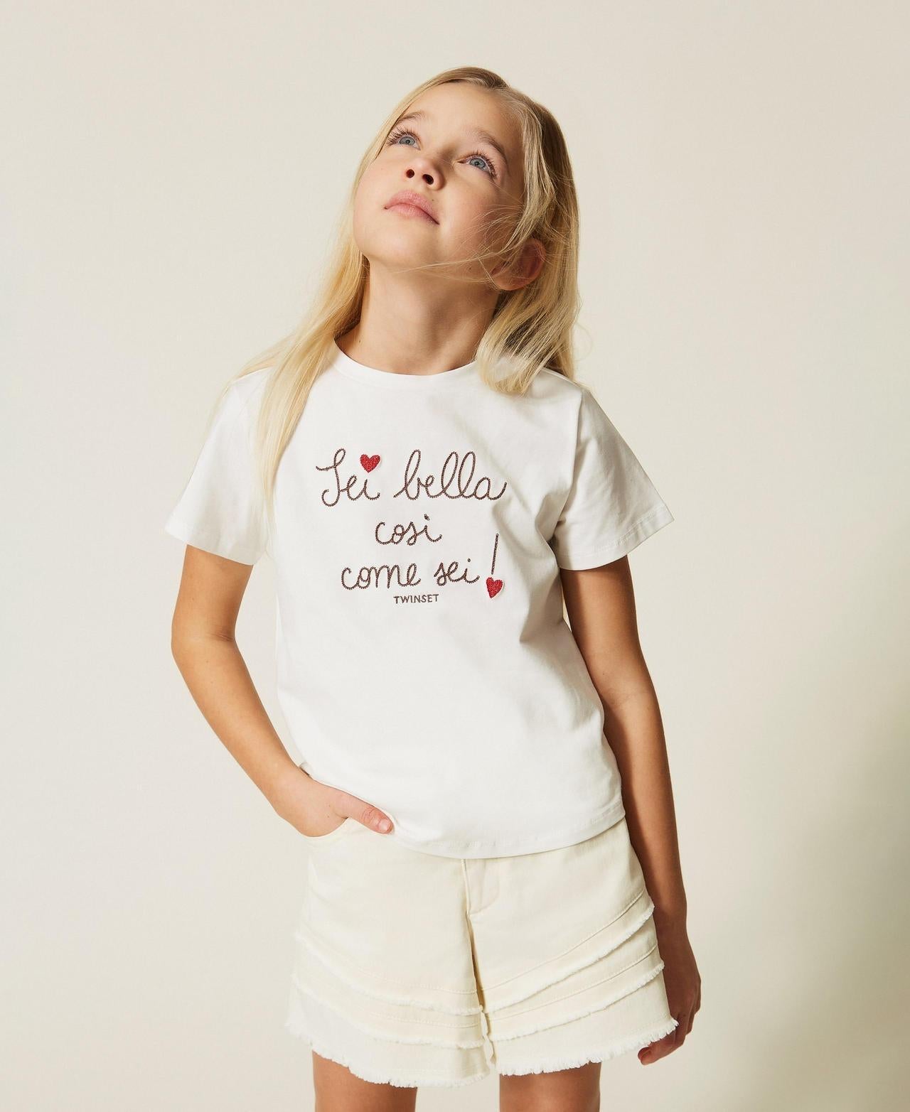 t-shirt sei bella cosi come sei 261GJ2251 13378 TWINSET GIRL 