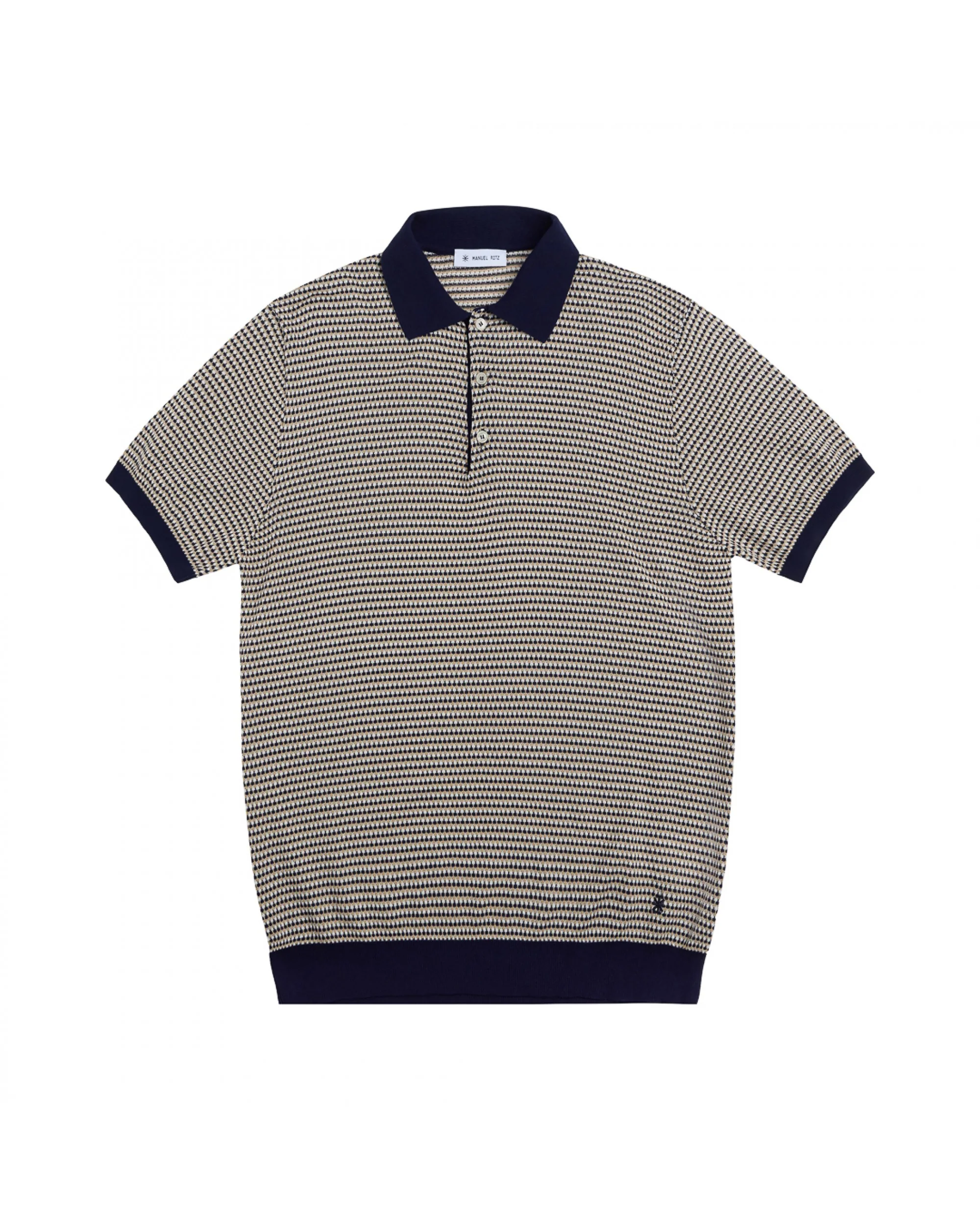 polo jacquard in cotone 3832M508 253313 89 MANUEL RITZ 