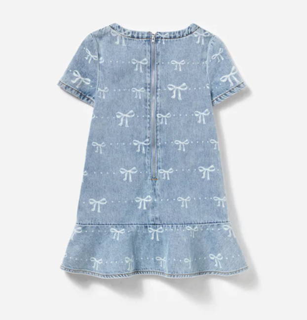 abito in denim con fiocco 737S-BL LIGHT BLUE SELF-PORTRAIT 