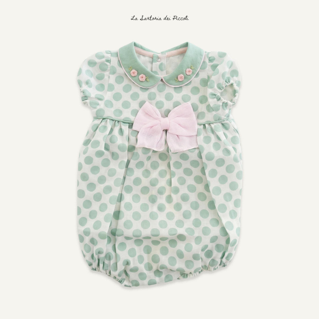 pagliaccetto pois con fiocco LV1213 UNI LA SARTORIA DEI PICCOLI 