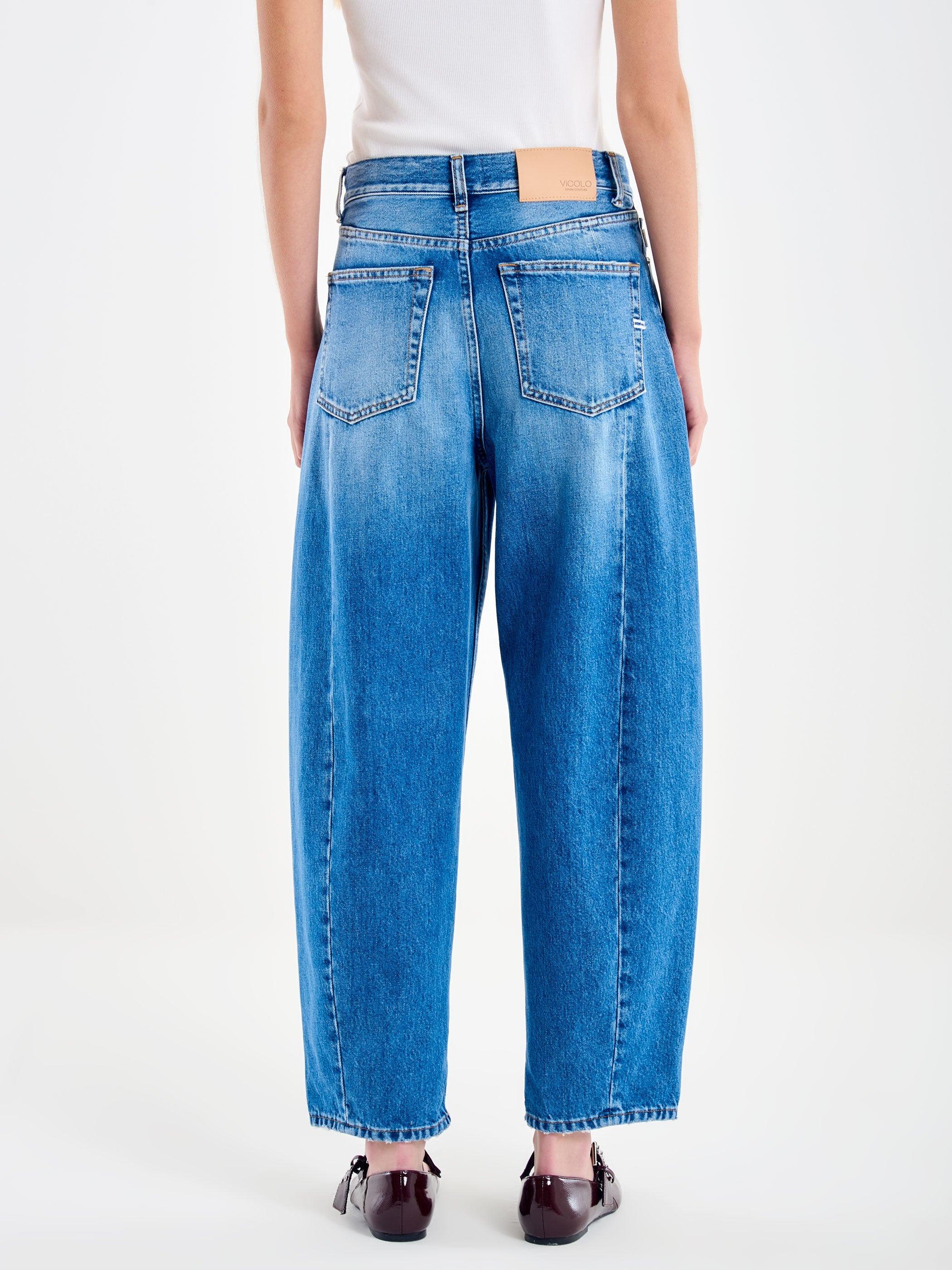 jeans chiara barrel DAB 5158 DENIM BLU VICOLO 