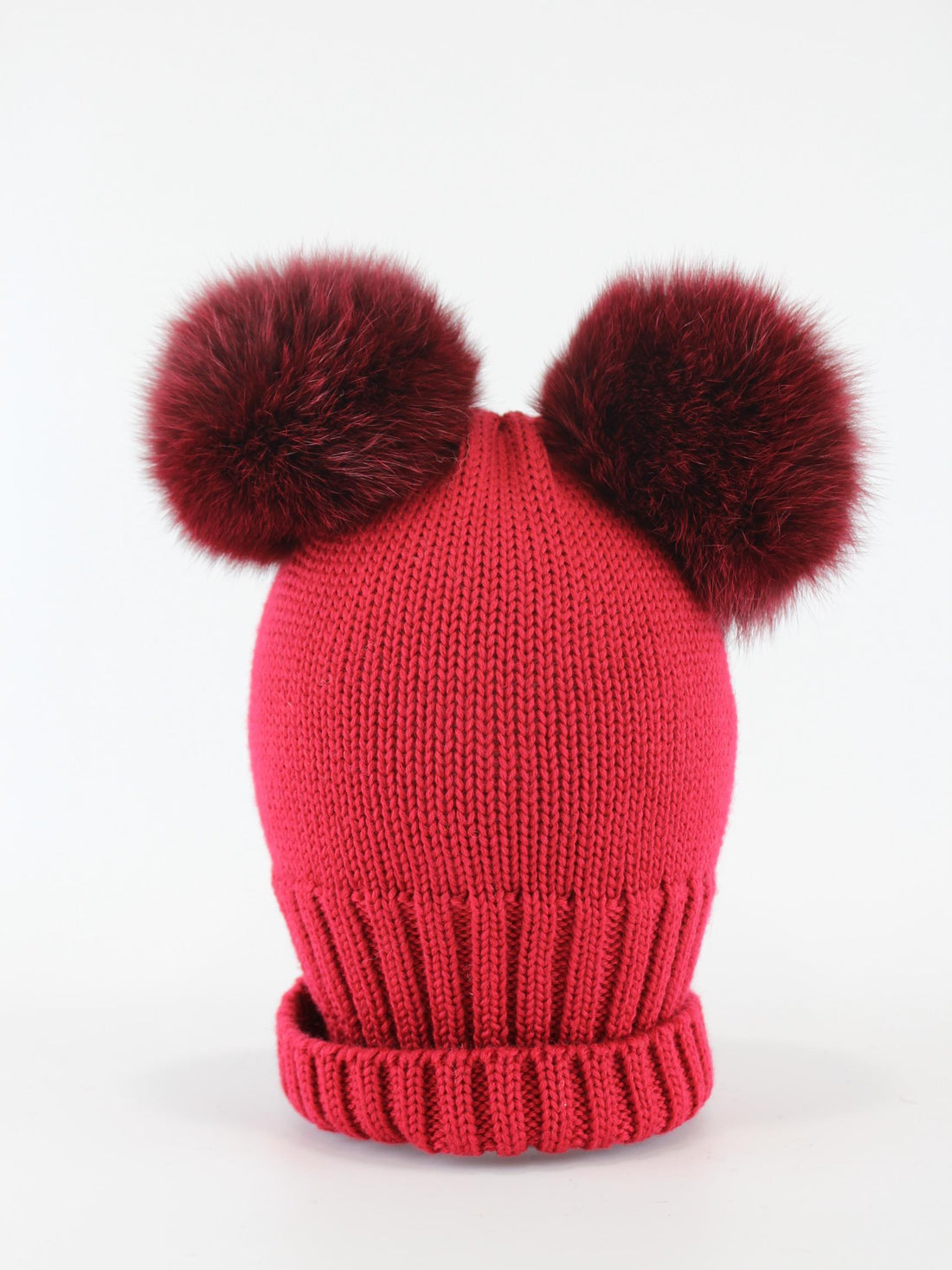 berretto con doppio pompon I20100Y CILIEGIA REGINA 