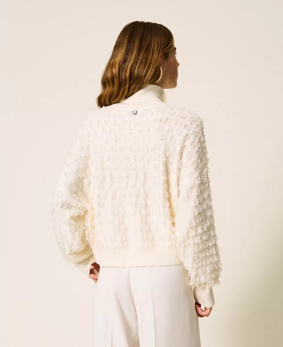 dolcevita con frange 252AP3200 00282 TWINSET ACTITUDE 