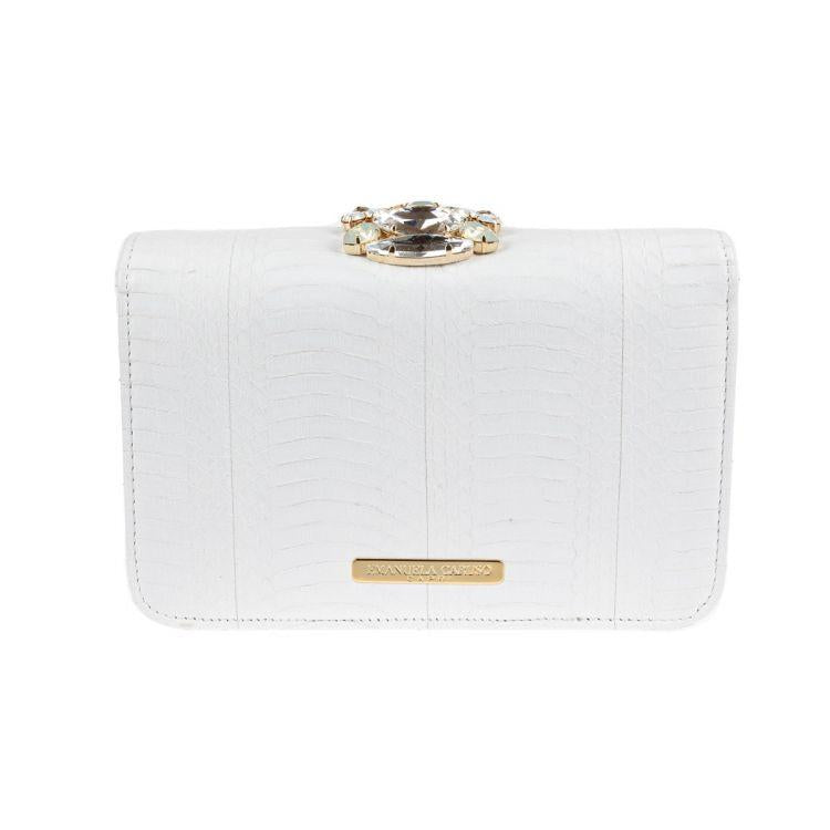 Borsa media in pelle nabuk AL05POSITANO BIANCO EMANUELA CARUSO CAPRI 