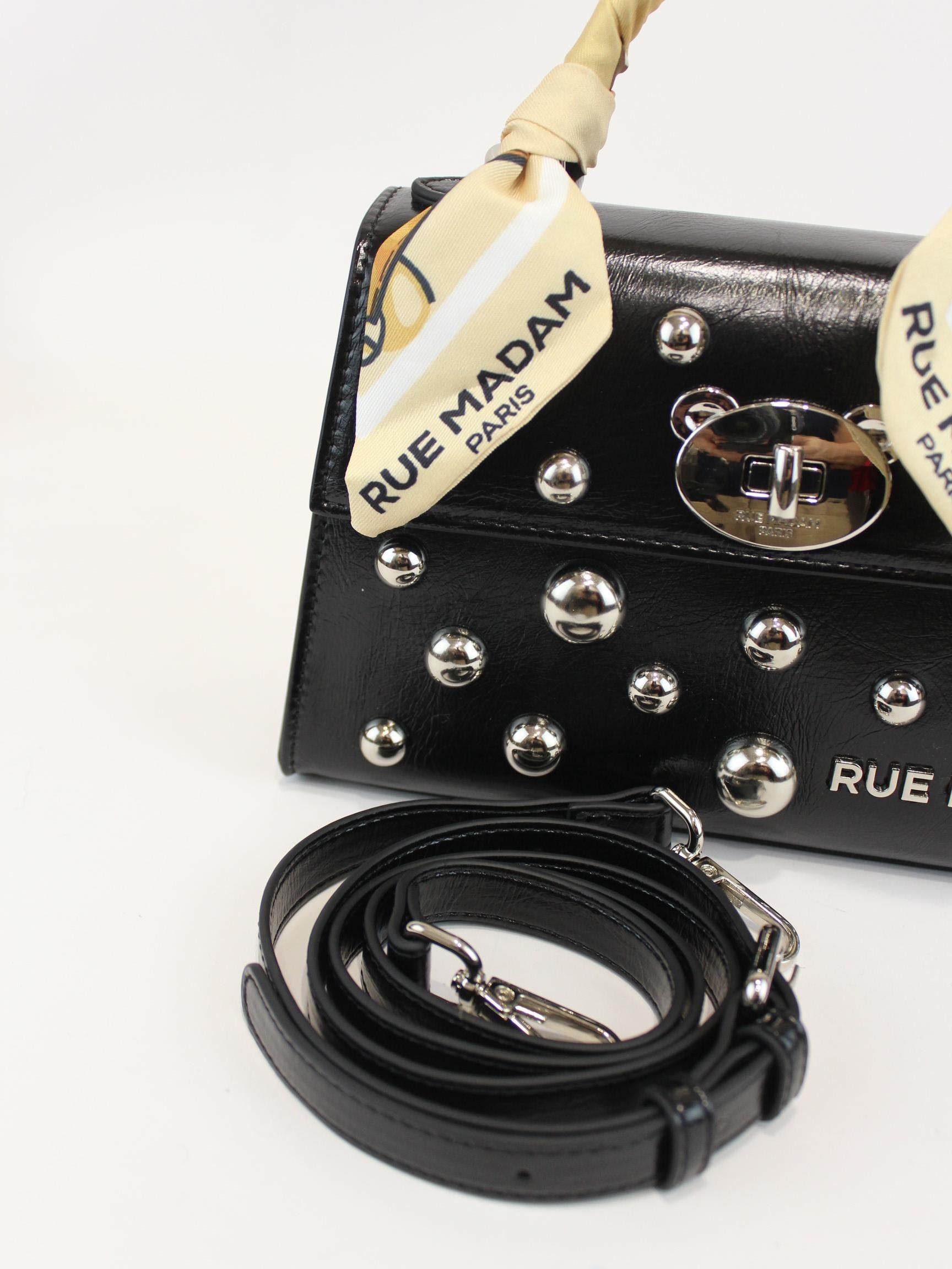borsa mini teddy studs 1519 BLACK RUE MADAM PARIS 
