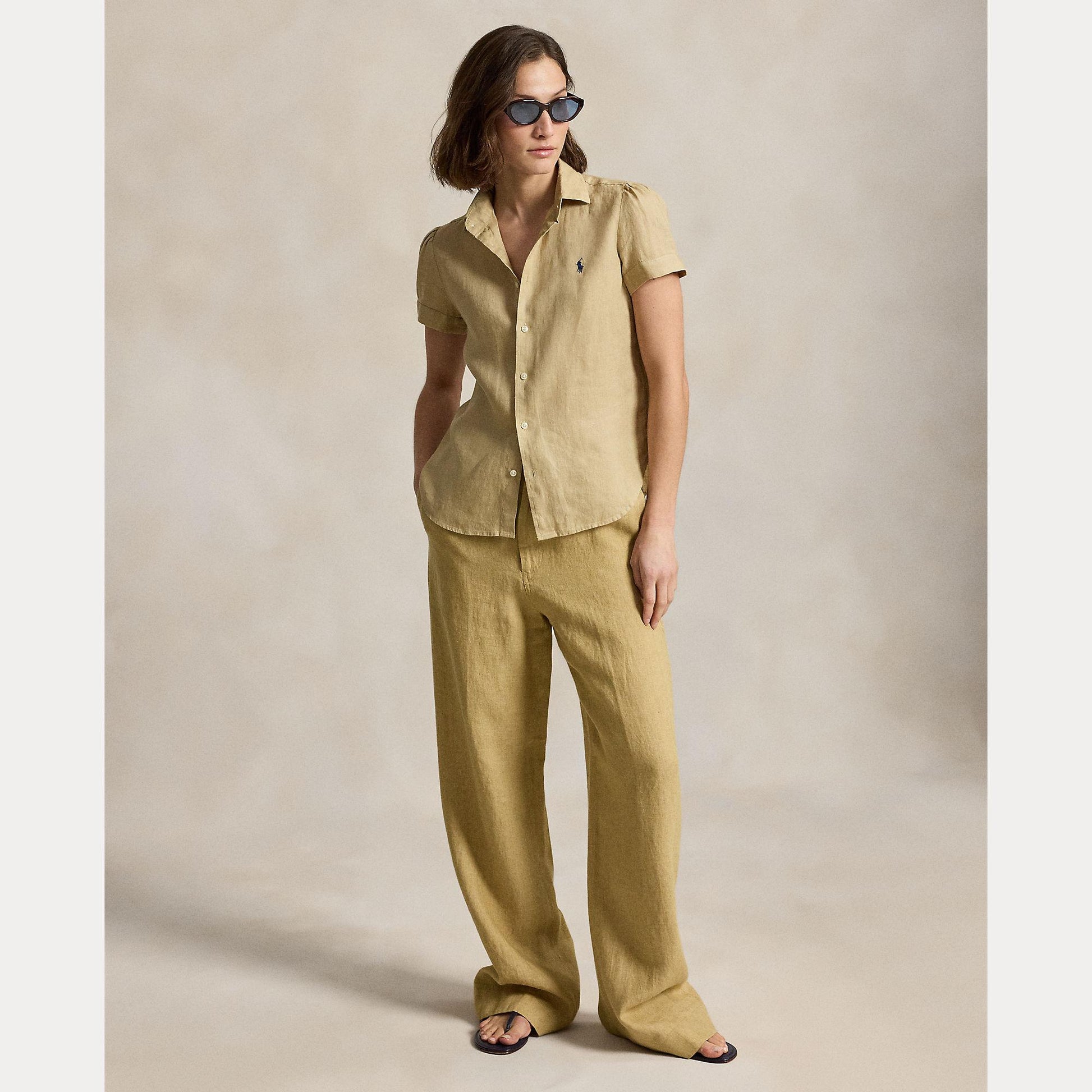 camicia in lino maniche corte 211-973366 507 RALPH LAUREN POLO 