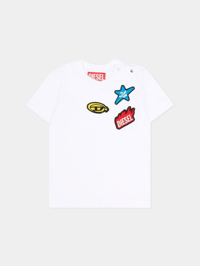 t-shirt con logo contrasto K00760 KYAYS K100 DIESEL 