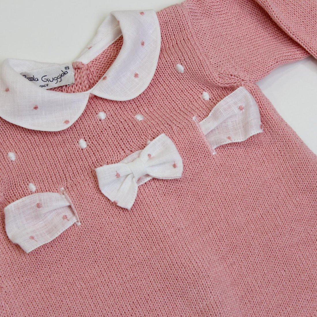 COMPLETINO NASCITA TEDDY in cotone TEDDY COPRIFASCE PINK/AVORIO PICCOLA GIUGGIOLA 