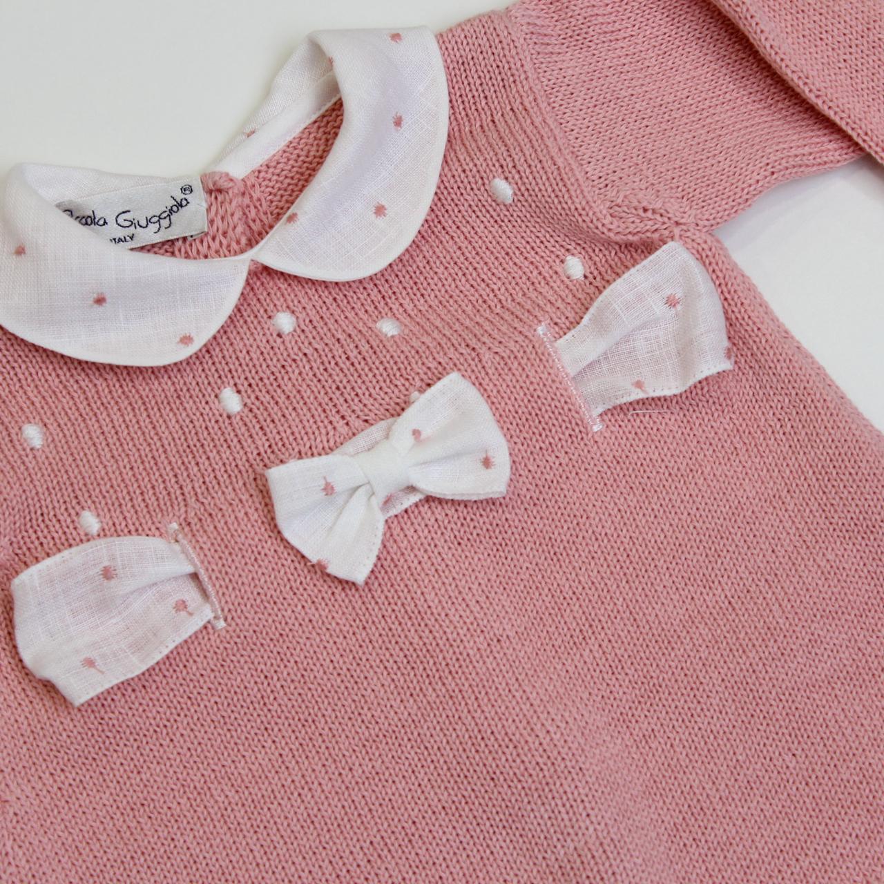 COMPLETINO NASCITA TEDDY in cotone TEDDY COPRIFASCE PINK/AVORIO PICCOLA GIUGGIOLA 