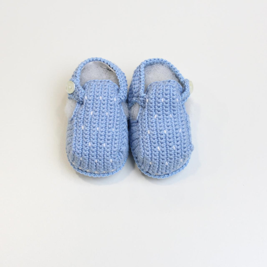 SCARPINA in cotone NEONATO TEDDY TEDDY SCARPINE CIELO/AVORIO PICCOLA GIUGGIOLA 
