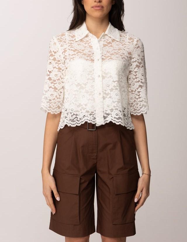 camicia con pizzo 261AP2302 00526 TWINSET ACTITUDE 