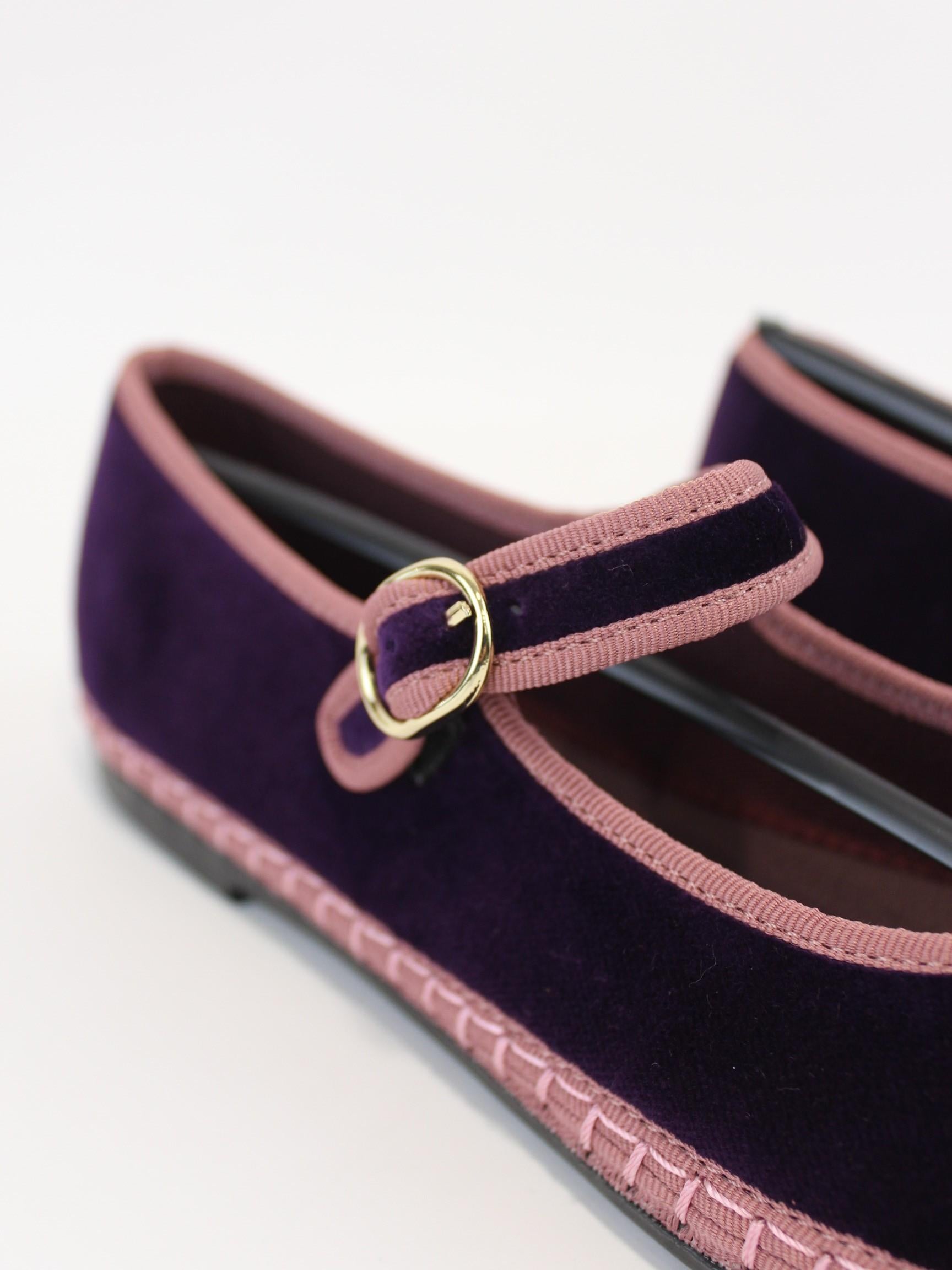 ballerina randle in velluto RANDLE BERENJENA FLABELUS 