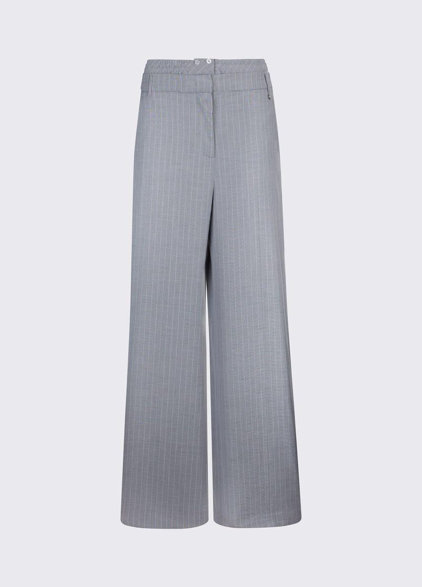 pantalone a palazzo gessato WA6099T349A P9686 LIU JO WHITE 