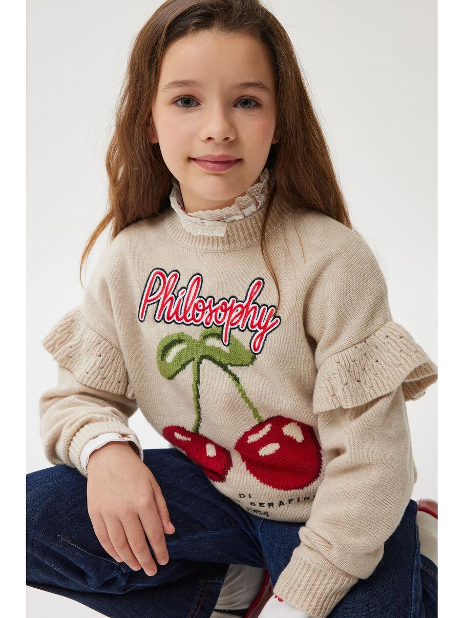 maglione con ricamo ciliegie I9F604 6066 P003 PHILOSOPHY 