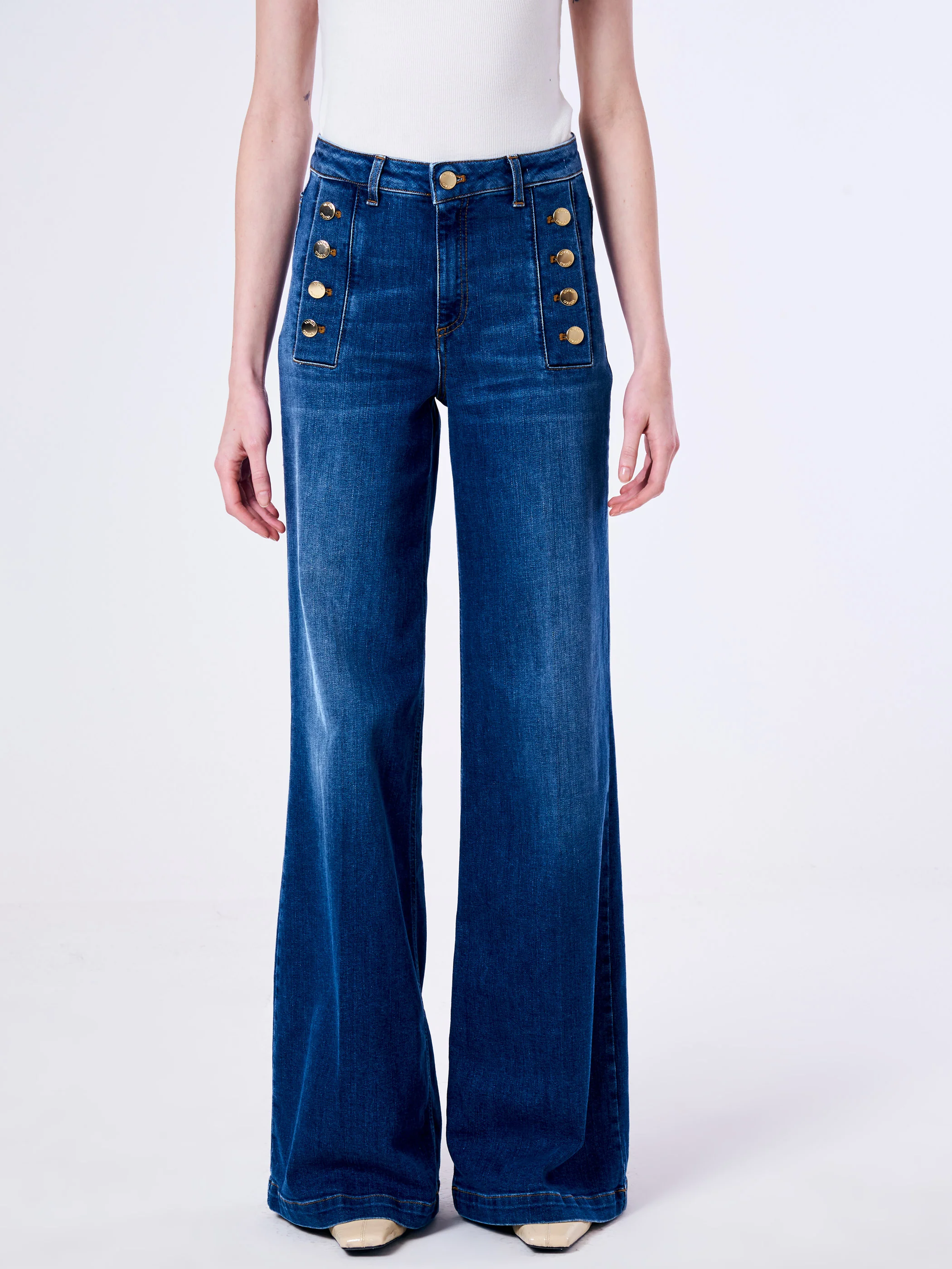 jeans giudith con bottoni DB5054 DENIM VICOLO 