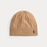 RALPH LAUREN POLO cappello a trecce in lana e cashmere Beige