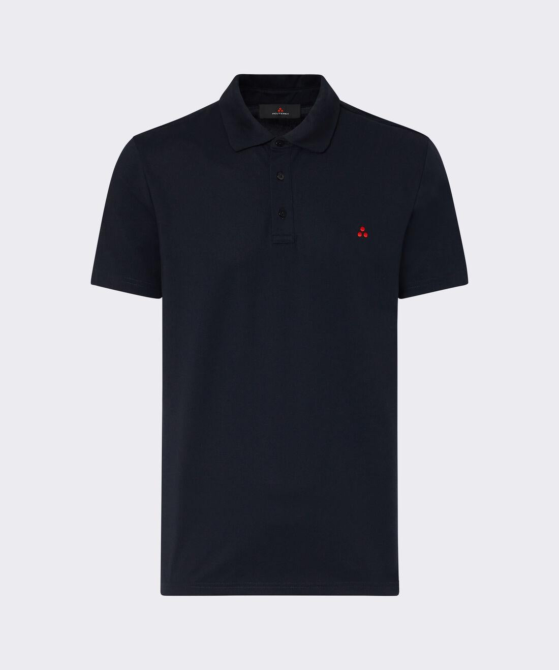 polo in cotone stretch con logo MEZZOLA 02 215 PeUTEREY 