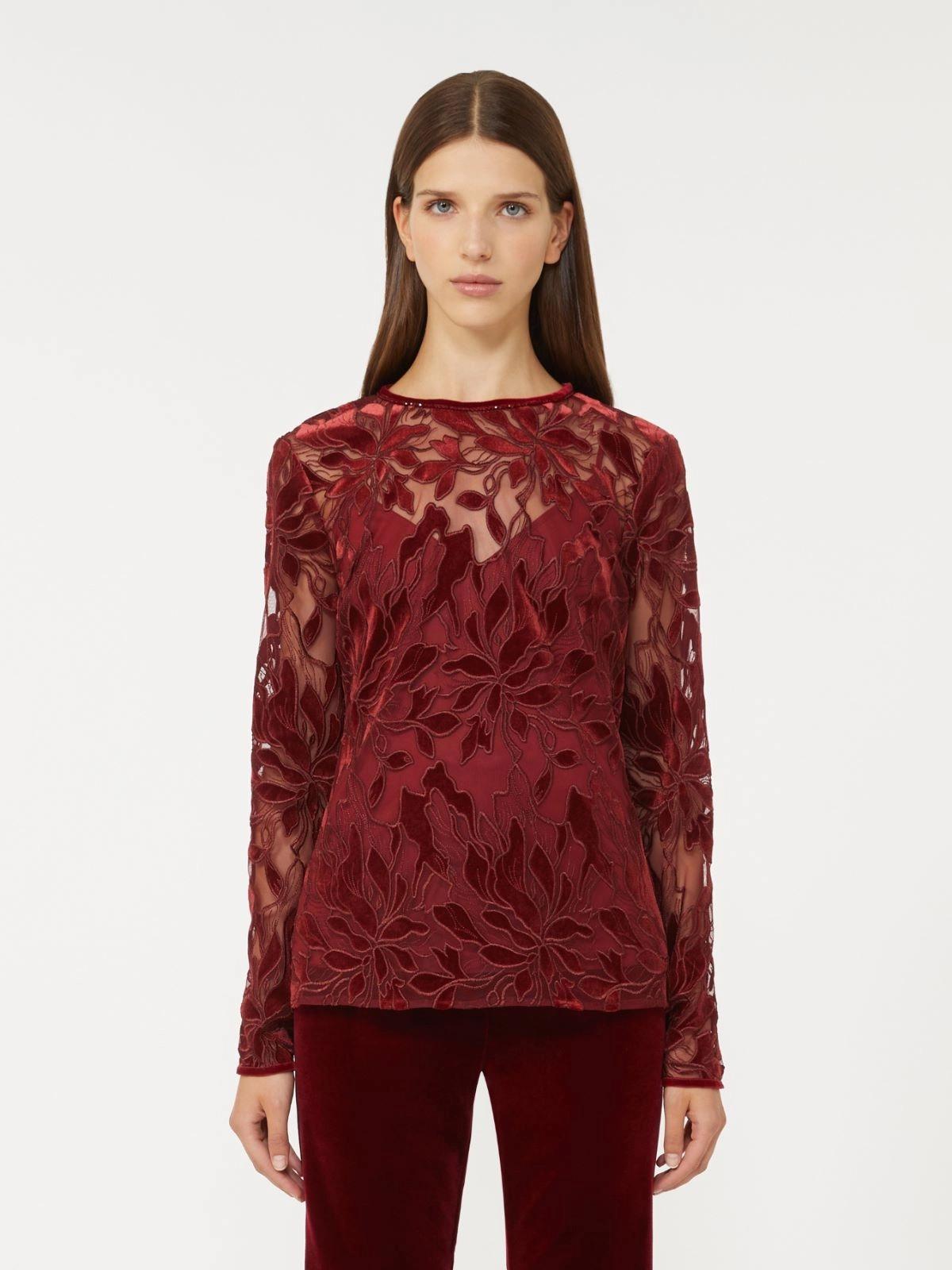 t-shirt in tulle con ricami PLINIO 002 MAXMARA STUDIO 