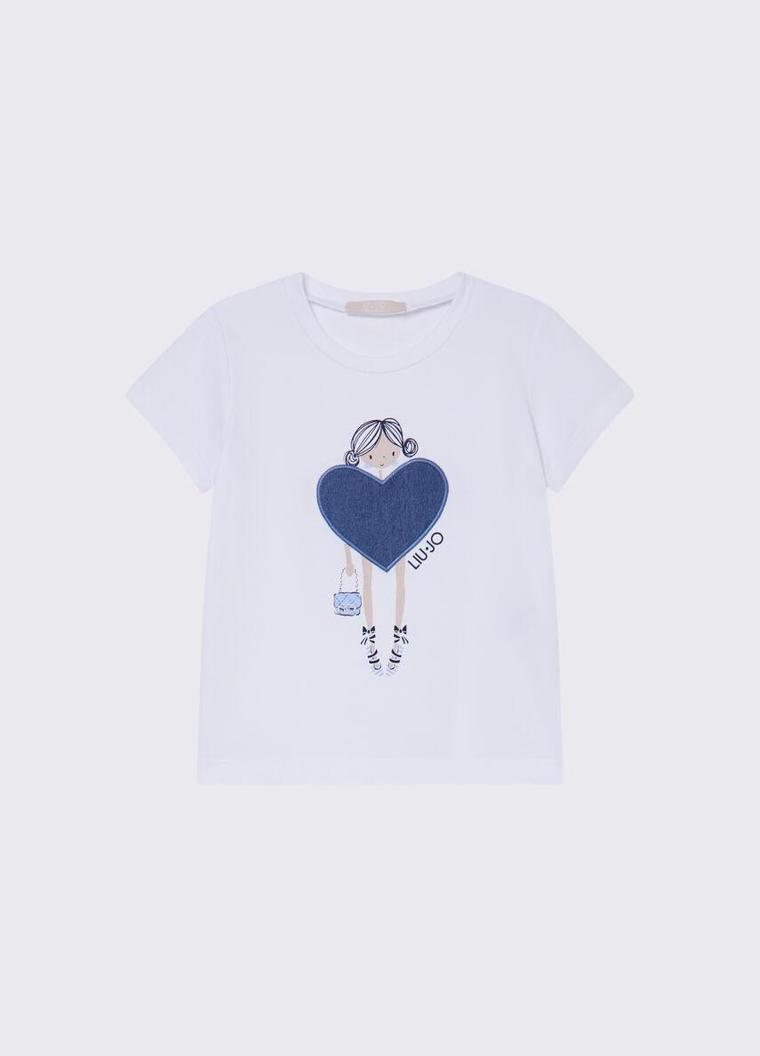 t-shirt con ricamo KA6118JS003 P9532 LIU JO JUNIOR 